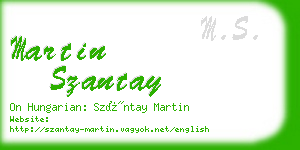 martin szantay business card